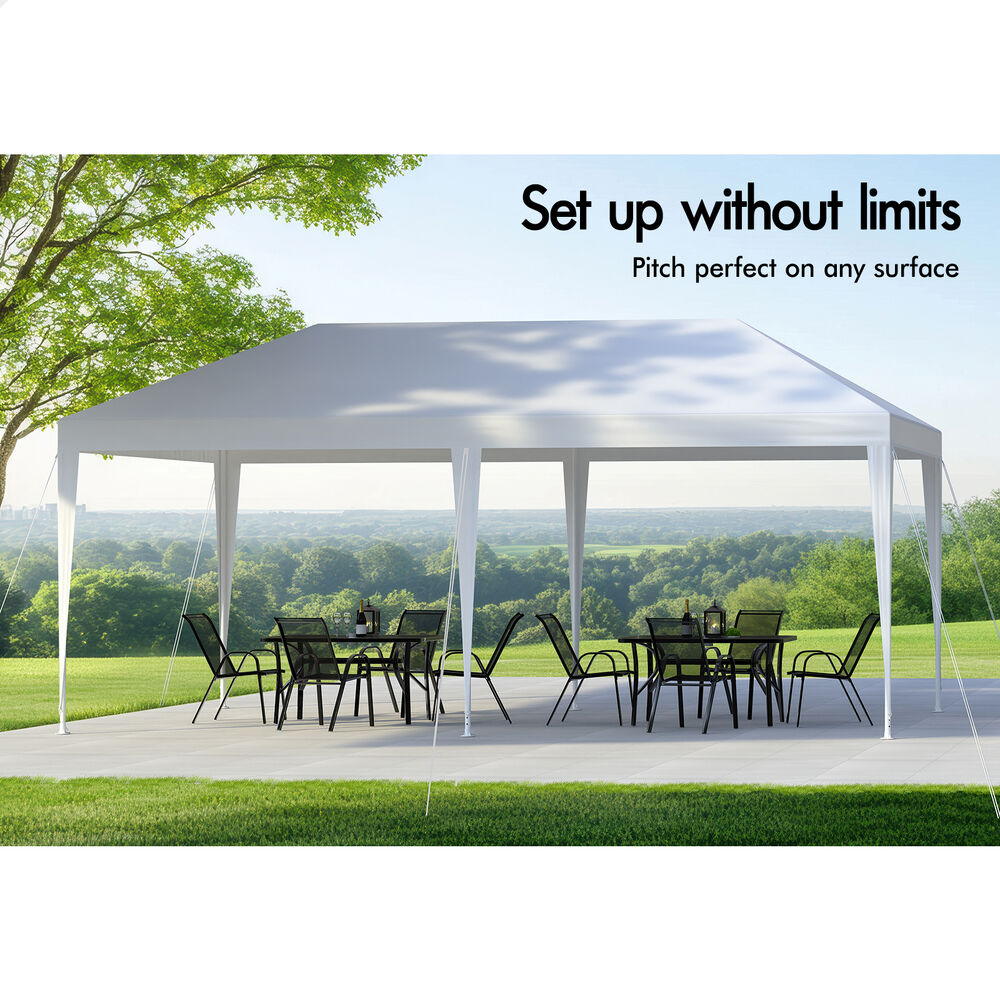 ALFORDSON Gazebo 3x6m Outdoor Wedding Camping Marquee Canopy Portable White