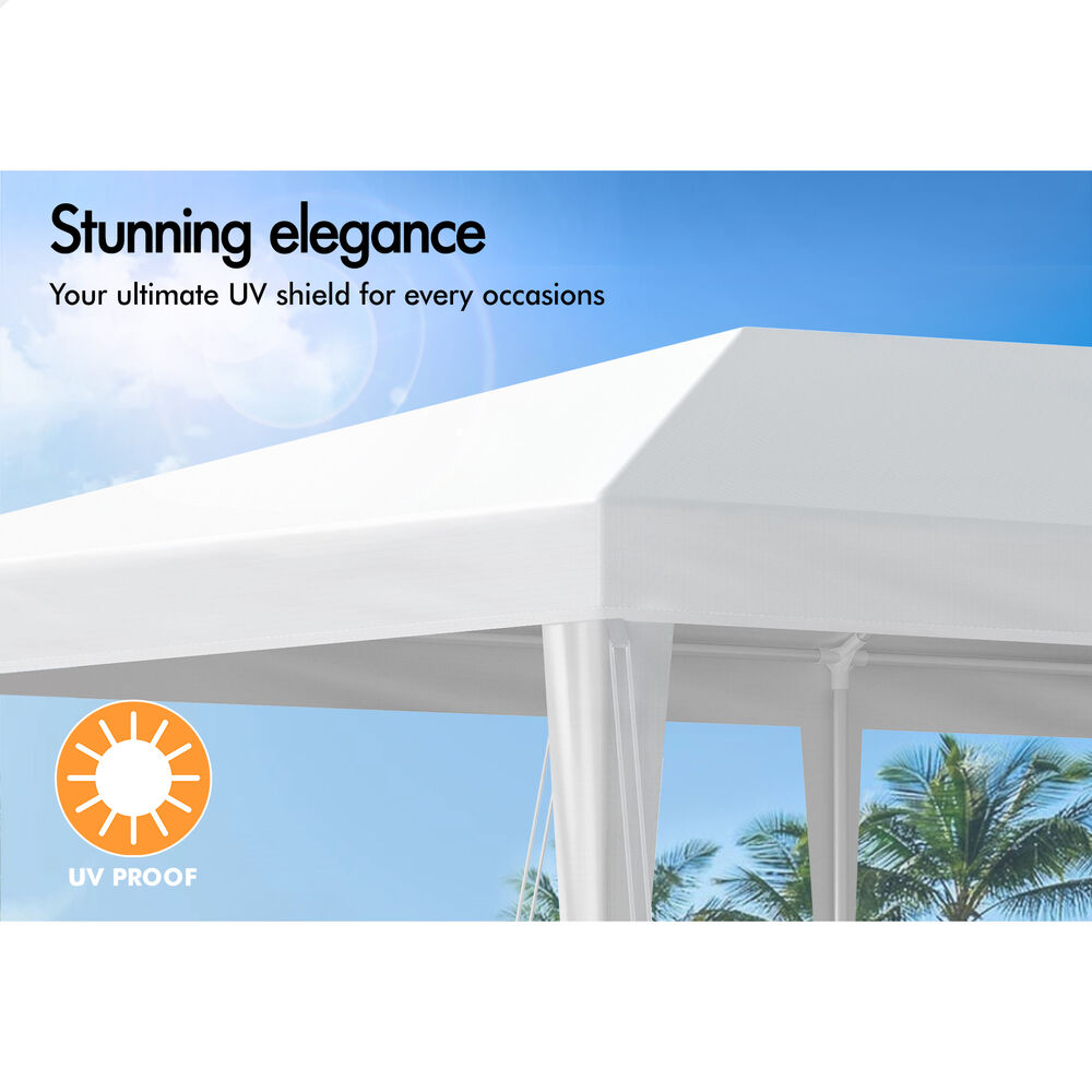 ALFORDSON Gazebo 3x6m Outdoor Wedding Camping Marquee Canopy Portable White