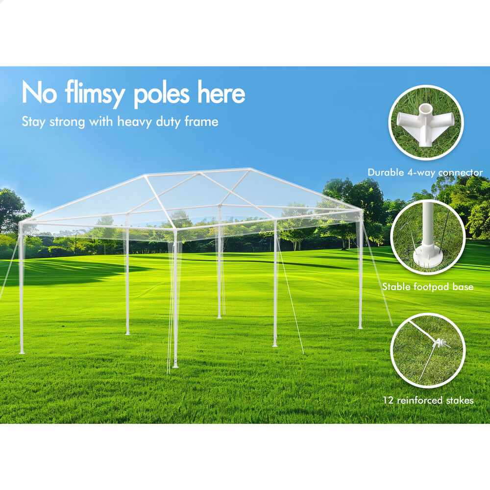 ALFORDSON Gazebo 3x6m Outdoor Wedding Camping Marquee Canopy Portable White