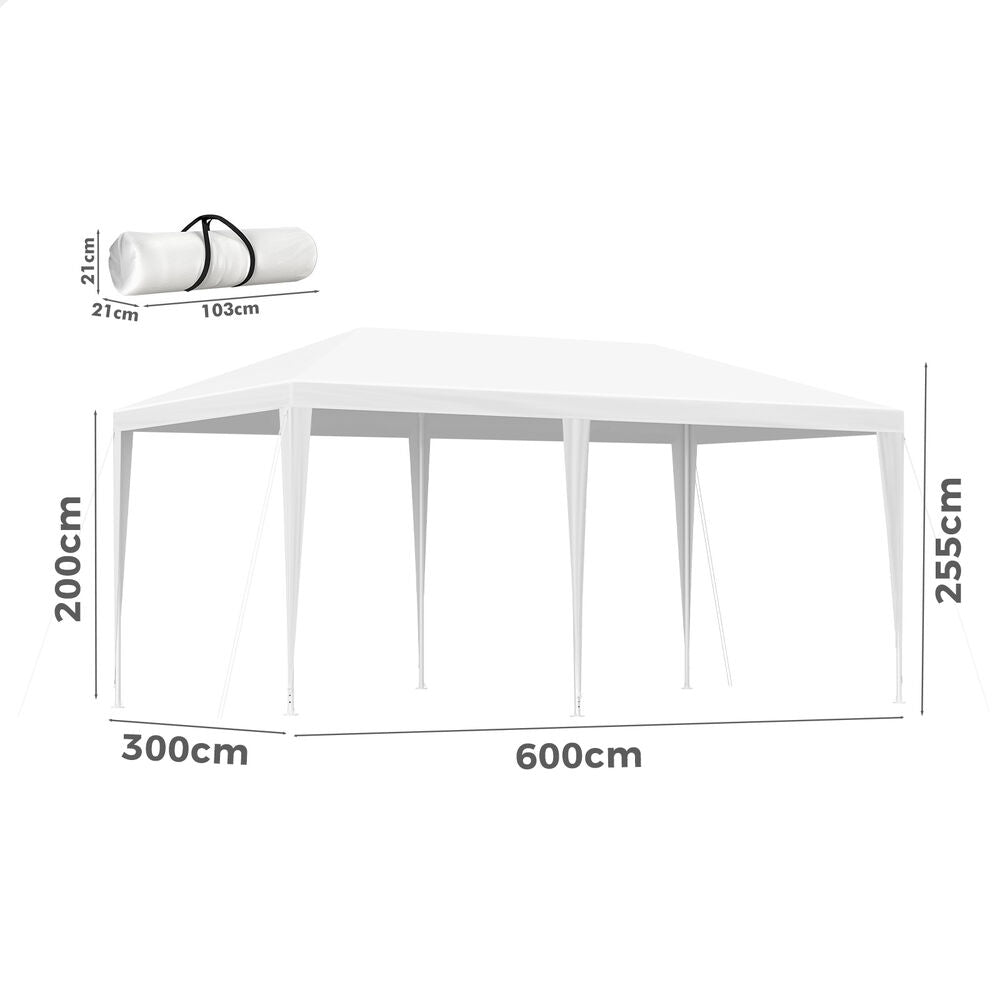 ALFORDSON Gazebo 3x6m Outdoor Wedding Camping Marquee Canopy Portable White