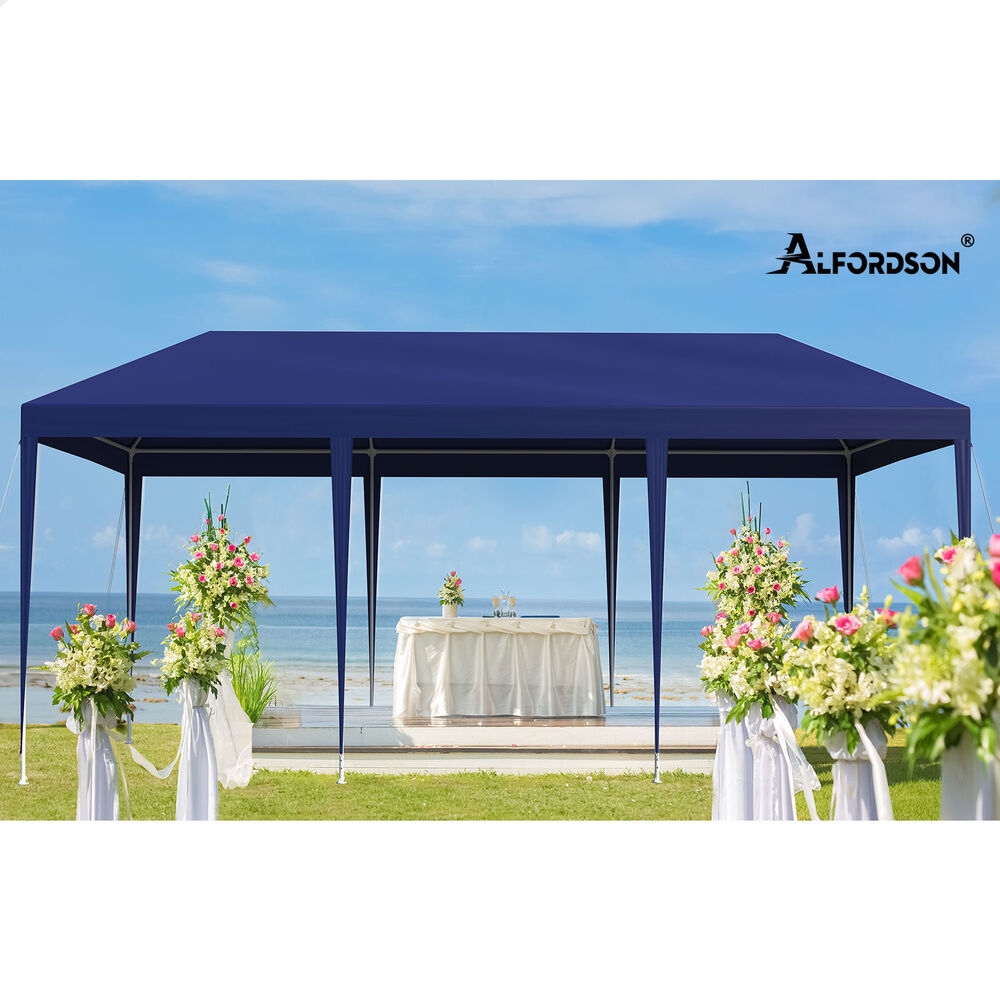 ALFORDSON Gazebo 3x9m Outdoor Wedding Camping Marquee Canopy Portable Blue