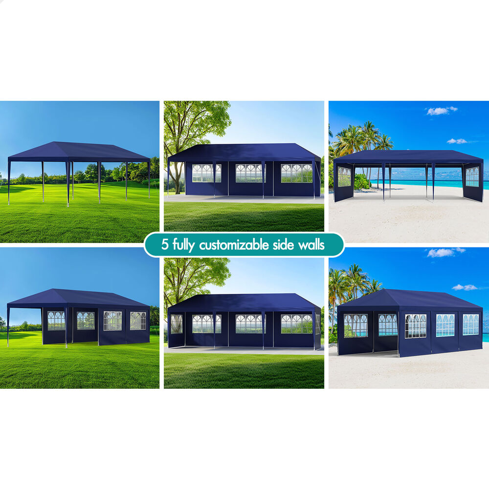 ALFORDSON Gazebo 3x9m Outdoor Wedding Camping Marquee Canopy Portable Blue