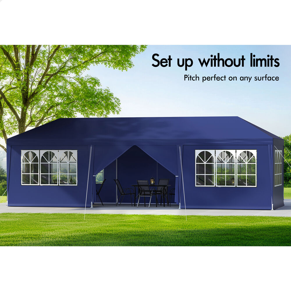 ALFORDSON Gazebo 3x9m Outdoor Wedding Marquee Camping Canopy Portable Blue