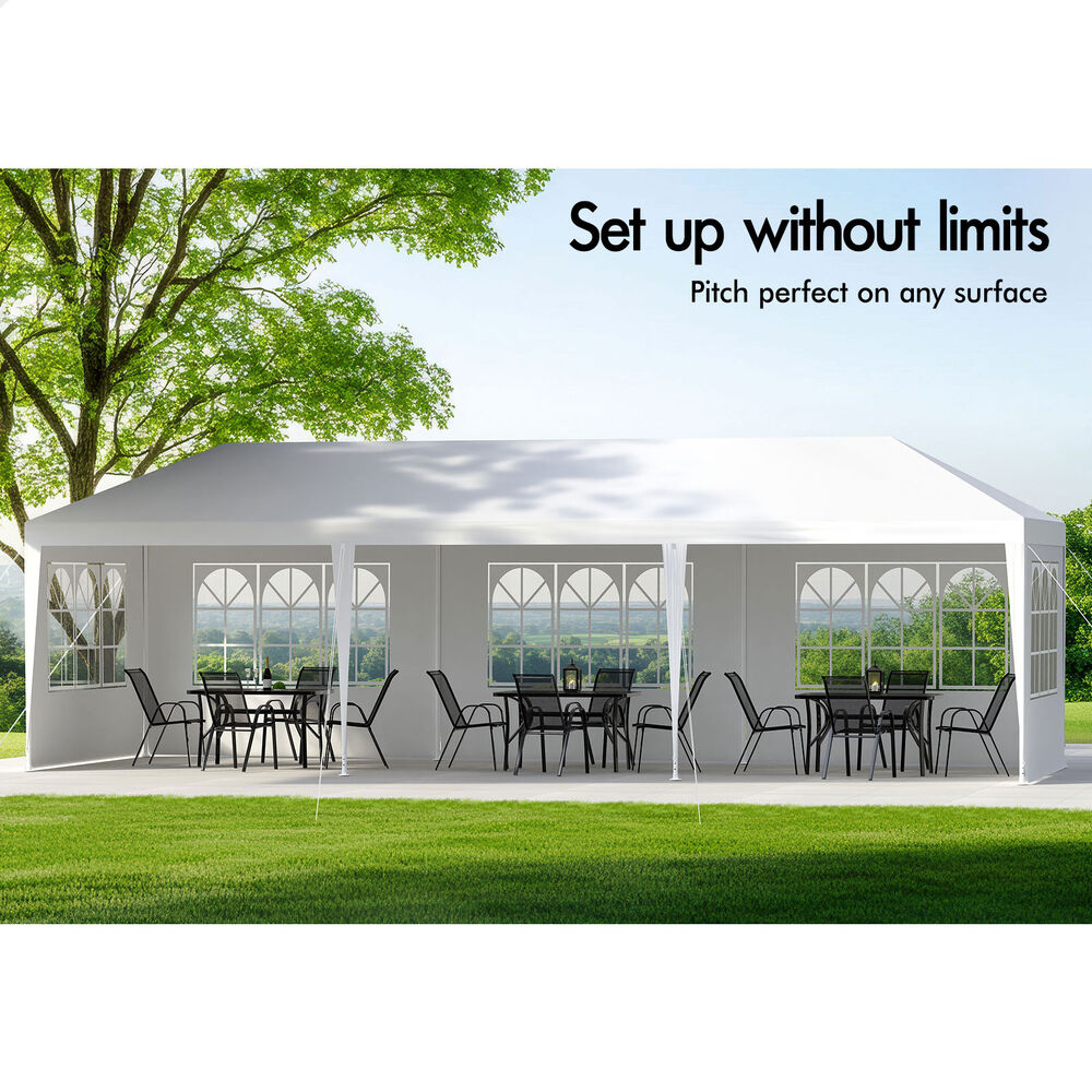 3x9m Gazebo ALFORDSON Marquee Outdoor Party Tent Camping Portable Side Wall White