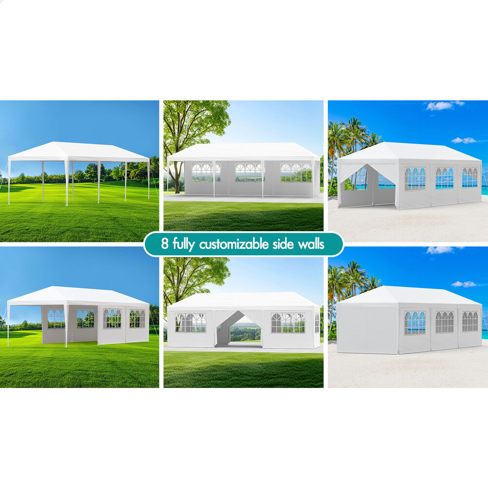 3x9m Gazebo ALFORDSON Marquee Outdoor Party Tent Camping Portable Side Wall White