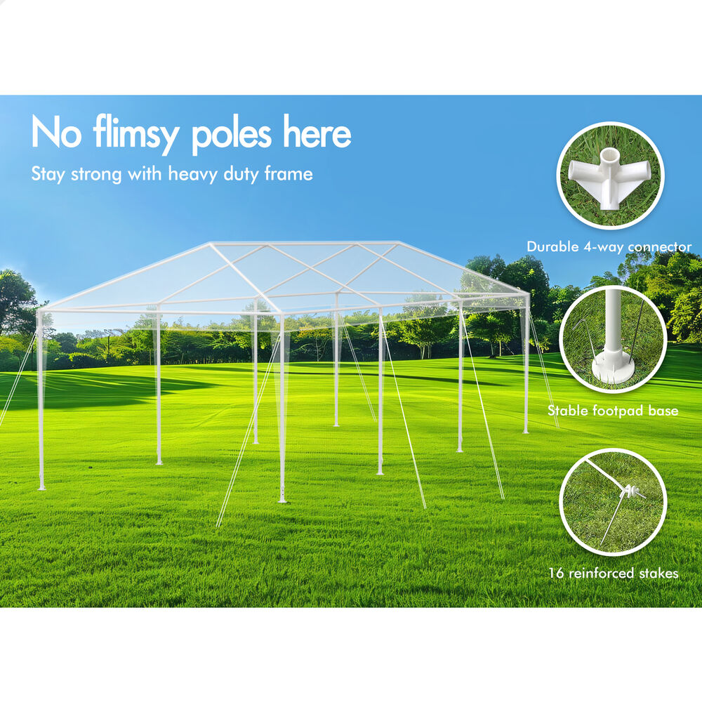ALFORDSON Gazebo 3x9m Outdoor Wedding Camping Marquee Canopy Portable White