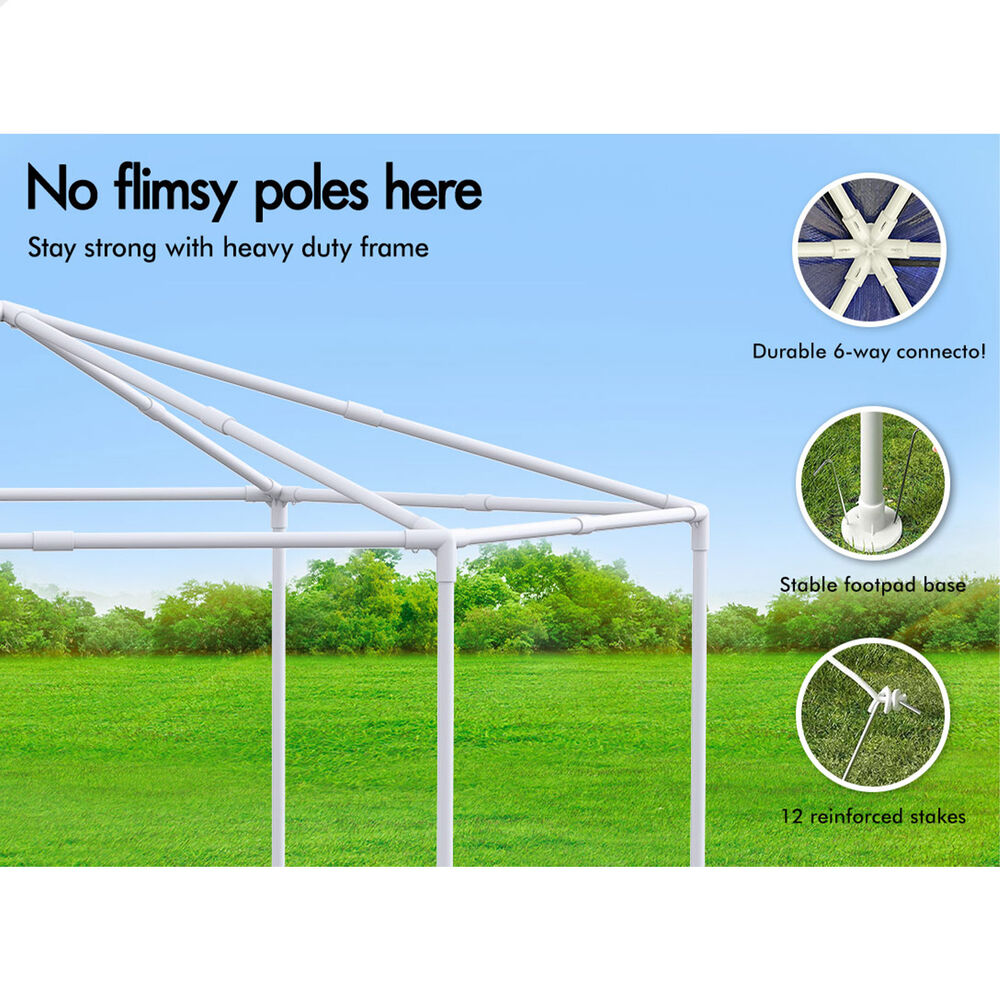 ALFORDSON Gazebo 2x2m Outdoor Camping Marquee Canopy Mesh Wall Portable Blue