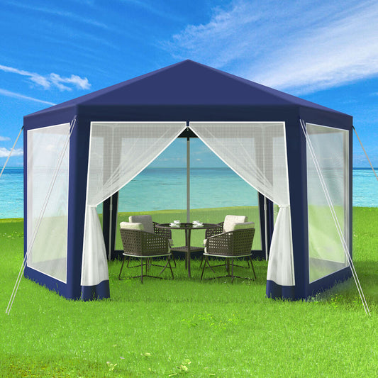 ALFORDSON Gazebo 2x2m Outdoor Camping Marquee Canopy Mesh Wall Portable Blue