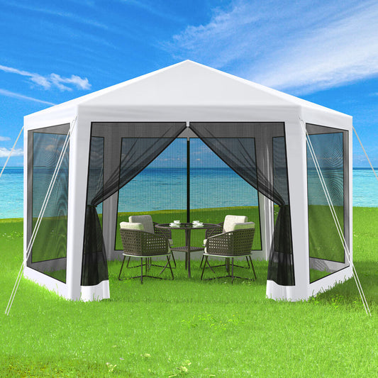 ALFORDSON Gazebo 2x2m Outdoor Camping Marquee Canopy Mesh Wall Portable White