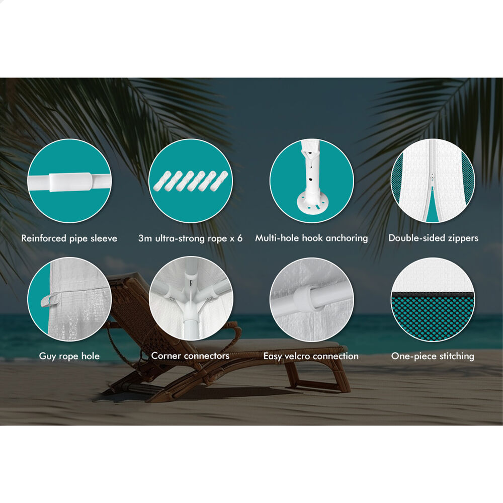 ALFORDSON Gazebo 2x2m Outdoor Camping Marquee Canopy Mesh Wall Portable White