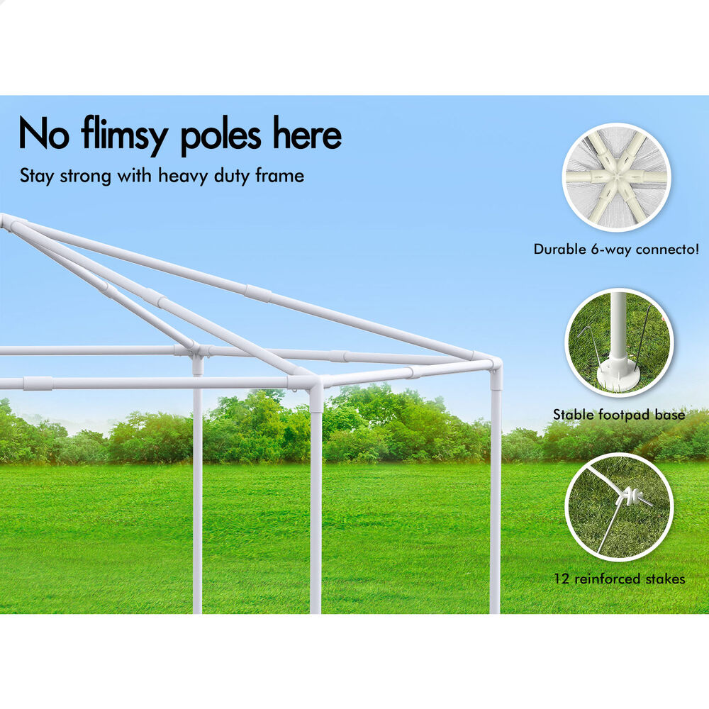 ALFORDSON Gazebo 2x2m Outdoor Camping Marquee Canopy Mesh Wall Portable White