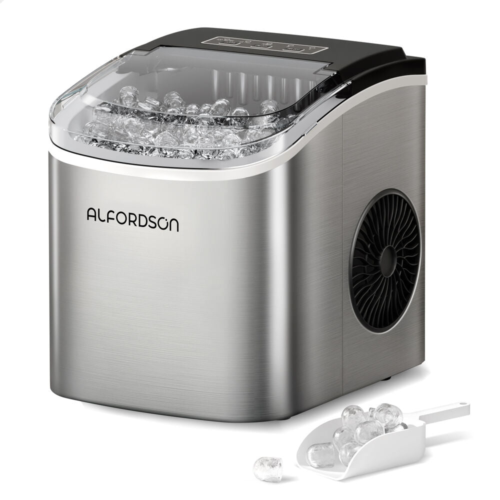 ALFORDSON Ice Maker Portable Machine Bar Countertop 12kg Ice Cube Tray Silver