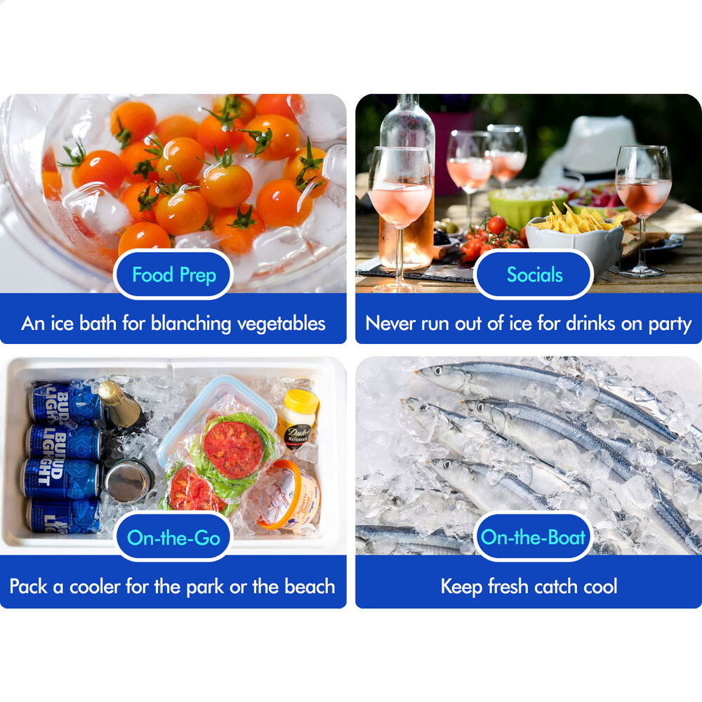 ALFORDSON Ice Maker Portable Machine Bar Countertop 12kg Ice Cube Tray Silver