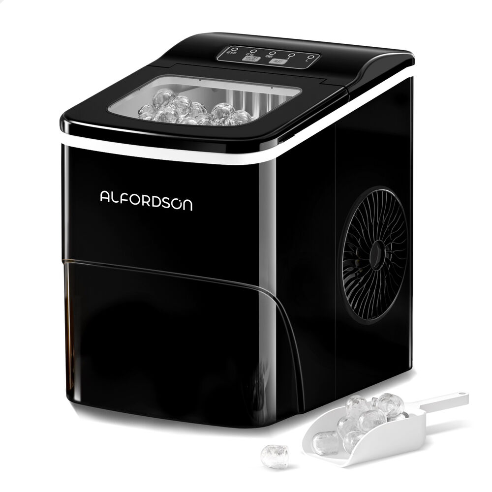 ALFORDSON Ice Maker Machine Commercial Portable 12kg Ice Cube Tray 2.2L Black