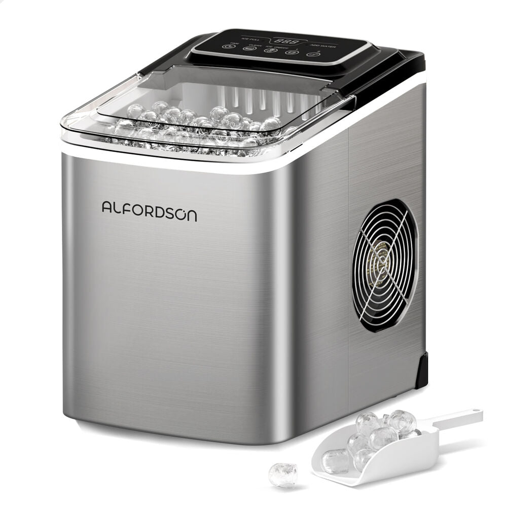 ALFORDSON Portable Ice Maker Machine Commercial 12kg 24hour Timer 2.2L Silver
