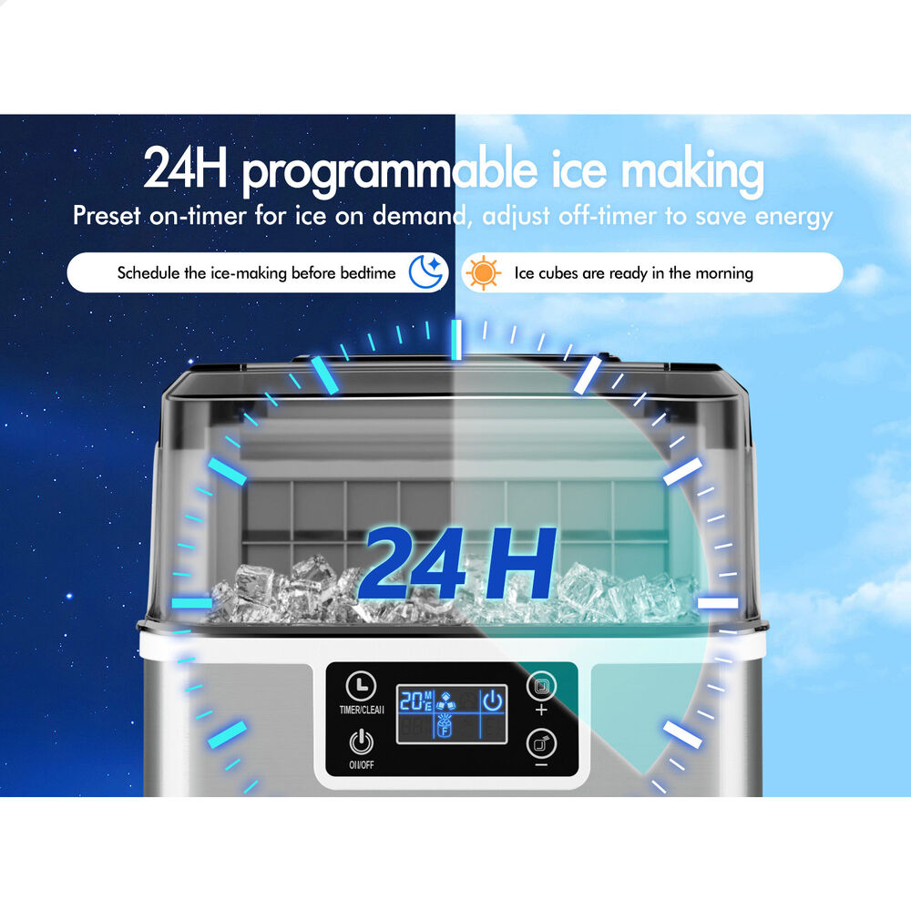 ALFORDSON Commercial Ice Maker Machine 3.7L Countertop w/ Timer Silver
