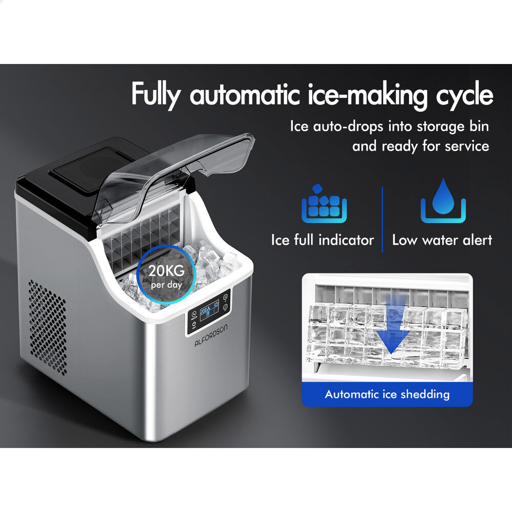 ALFORDSON Commercial Ice Maker Machine 3.7L Countertop w/ Timer Silver