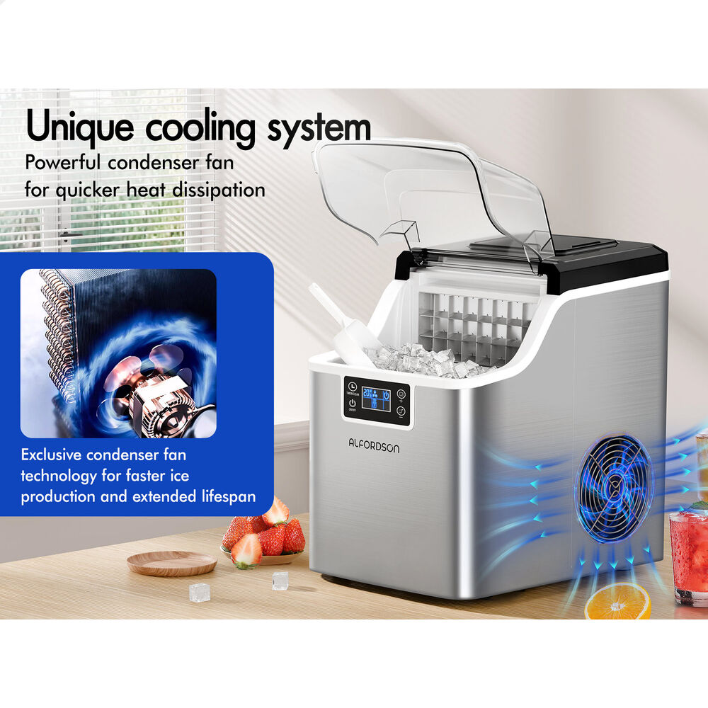 ALFORDSON Commercial Ice Maker Machine 3.7L Countertop w/ Timer Silver