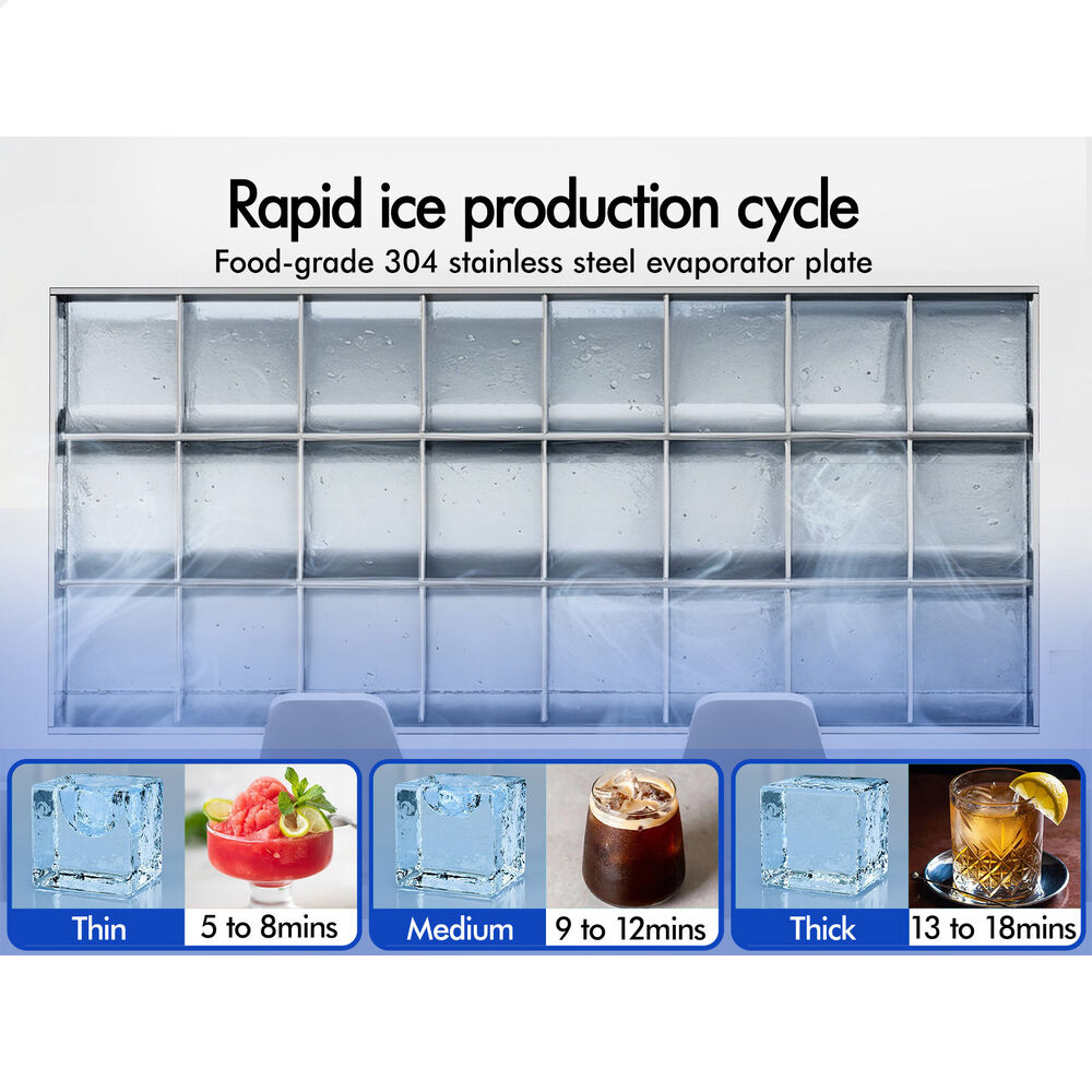 ALFORDSON Commercial Ice Maker Machine 3.7L Countertop w/ Timer Silver