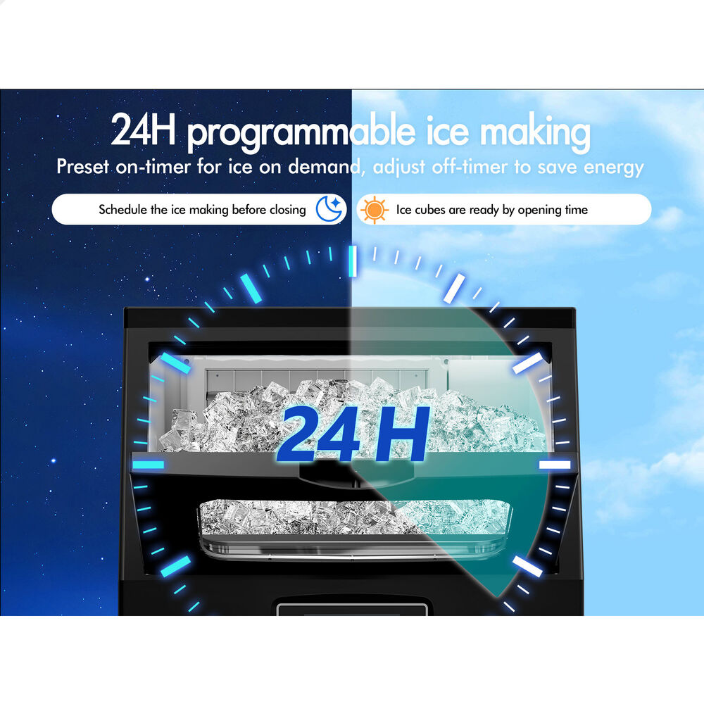 ALFORDSON Commercial Ice Maker Machine 38kg Ice Cube Stainless Steel Black