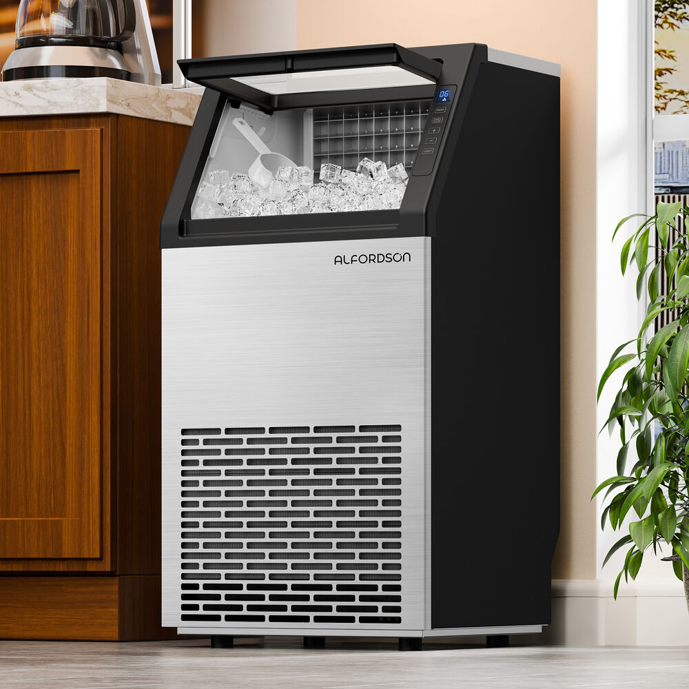 ALFORDSON Commercial Ice Maker Machine 45kg Ice Cube Stainless Steel