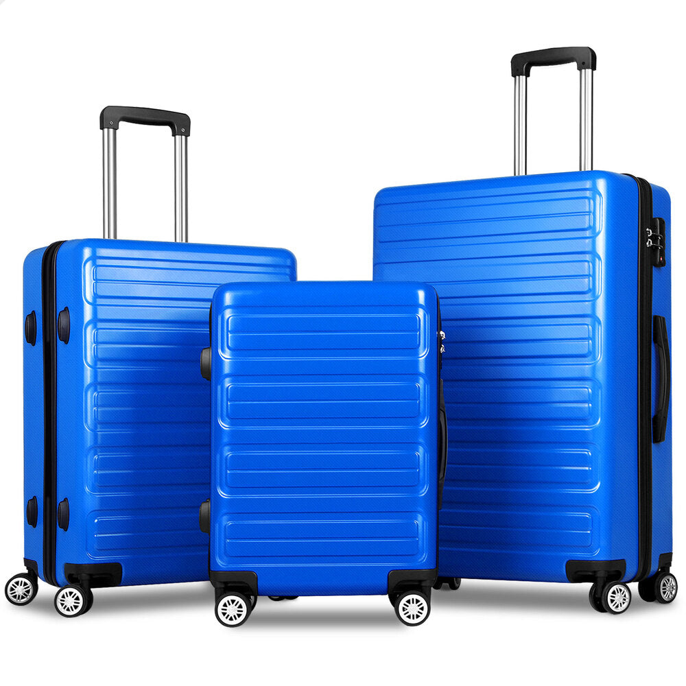 ALFORDSON Luggage 3PCS Suitcase Sets Trolley TSA Carry on Hard Case Blue
