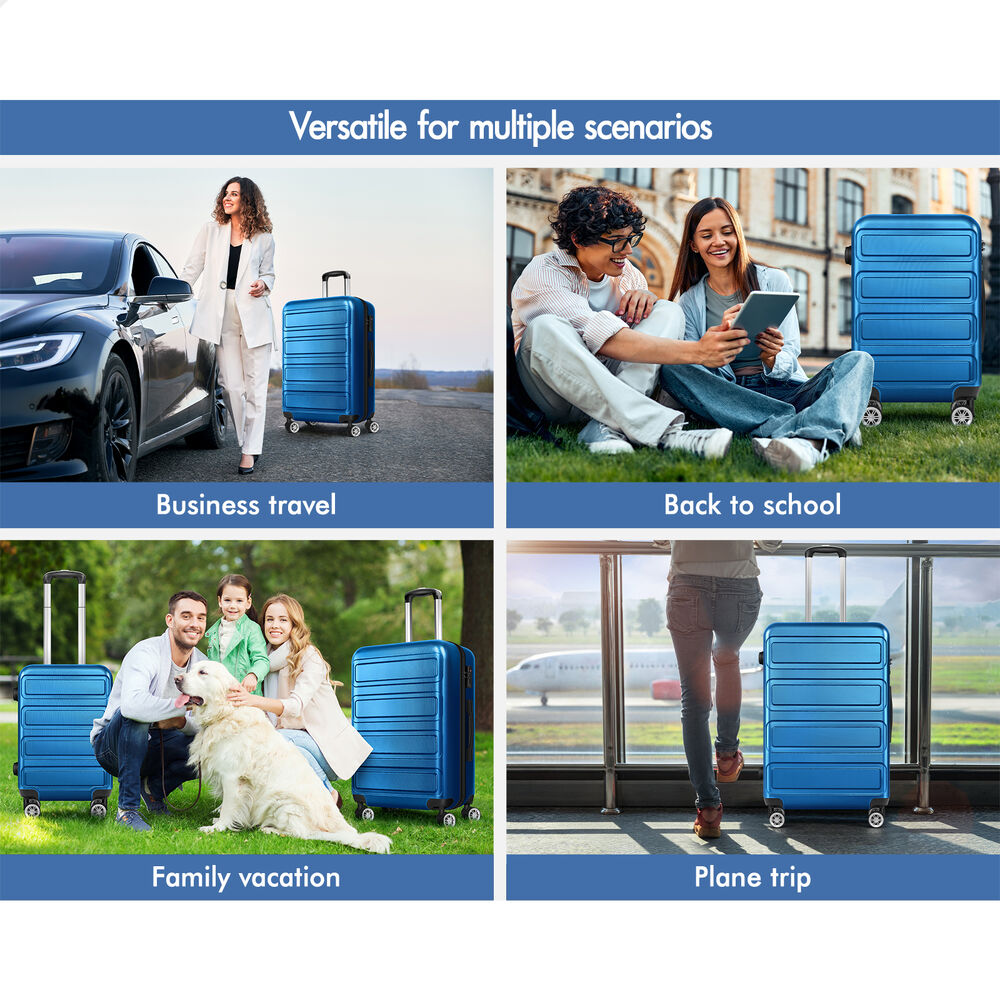 ALFORDSON Luggage 3PCS Set Suitcase Trolley TSA Carry on Hard Case Blue