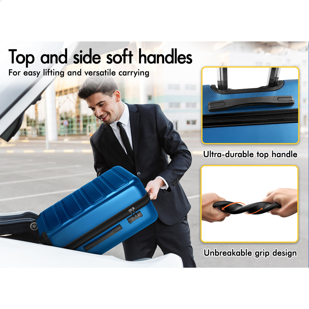 ALFORDSON Luggage 3PCS Set Suitcase Trolley TSA Carry on Hard Case Blue