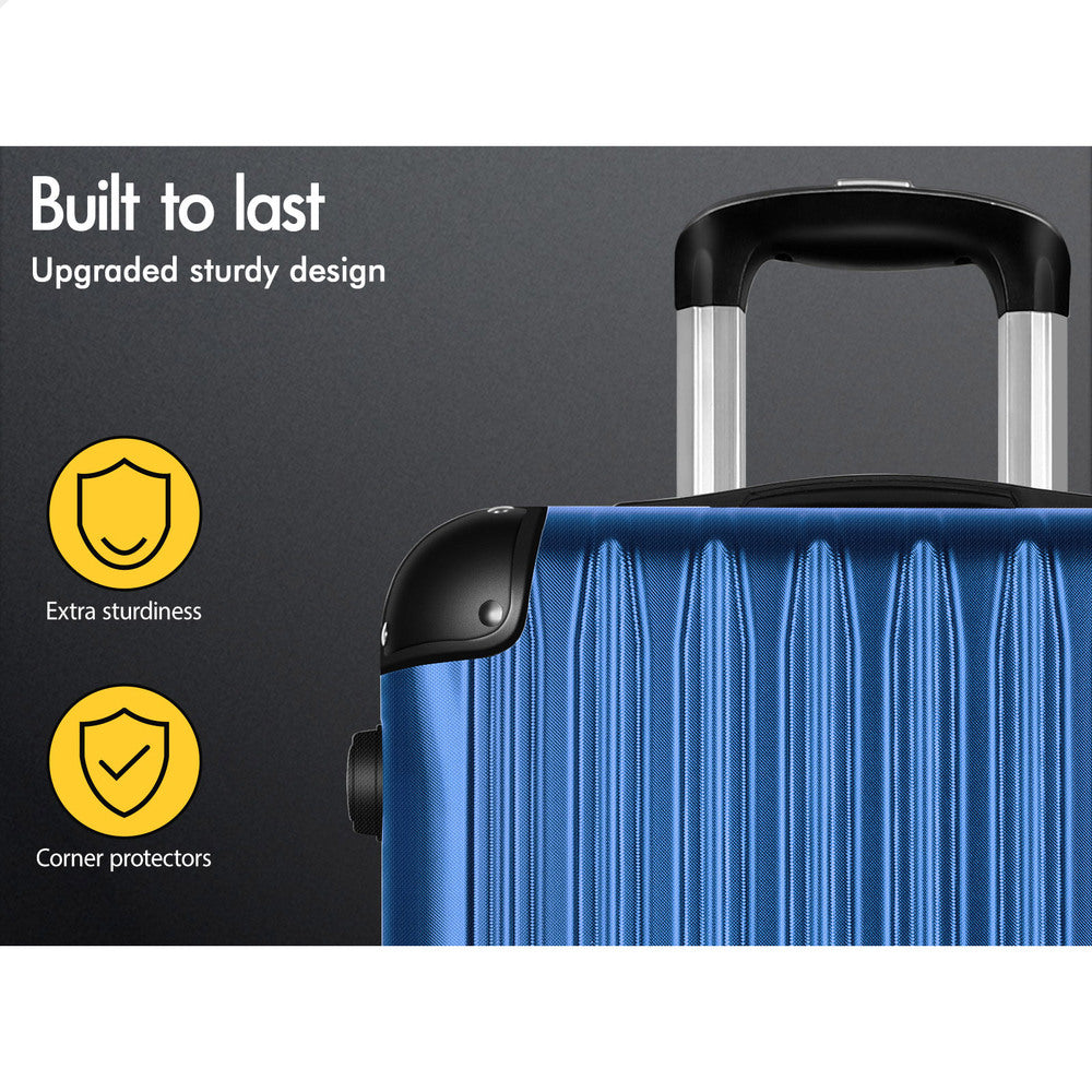 ALFORDSON Luggage 3PCS Set Suitcase Trolley TSA Carry on Hard Case Blue