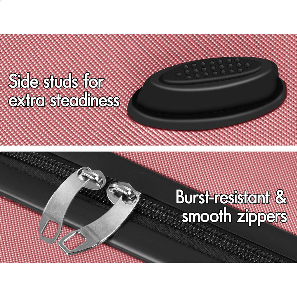 ALFORDSON Luggage 3PCS Set Suitcase Trolley TSA Carry on Hard Case Pink