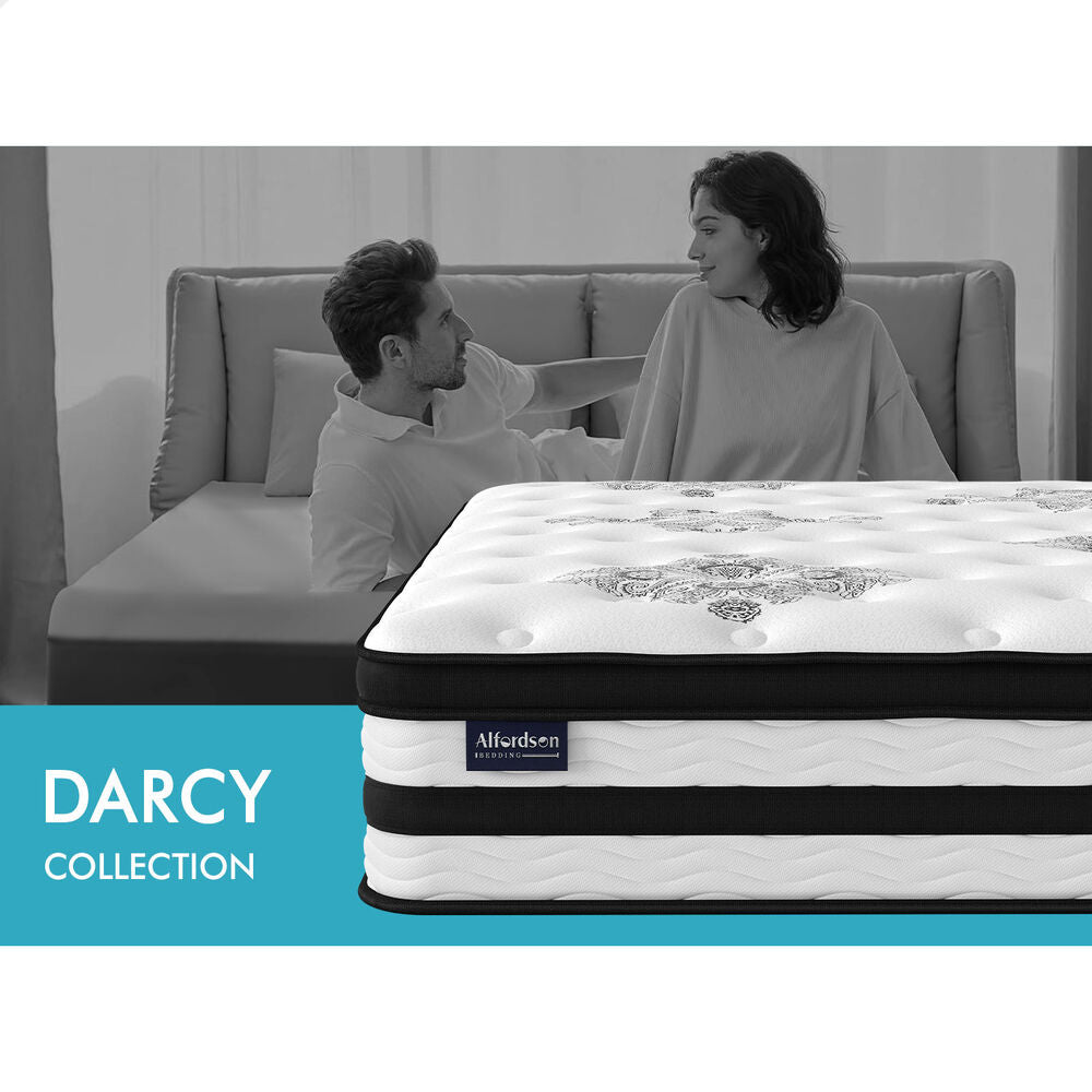 ALFORDSON Mattress Pocket Spring 34CM King Single Bed Euro Top Latex Foam 5 Zone