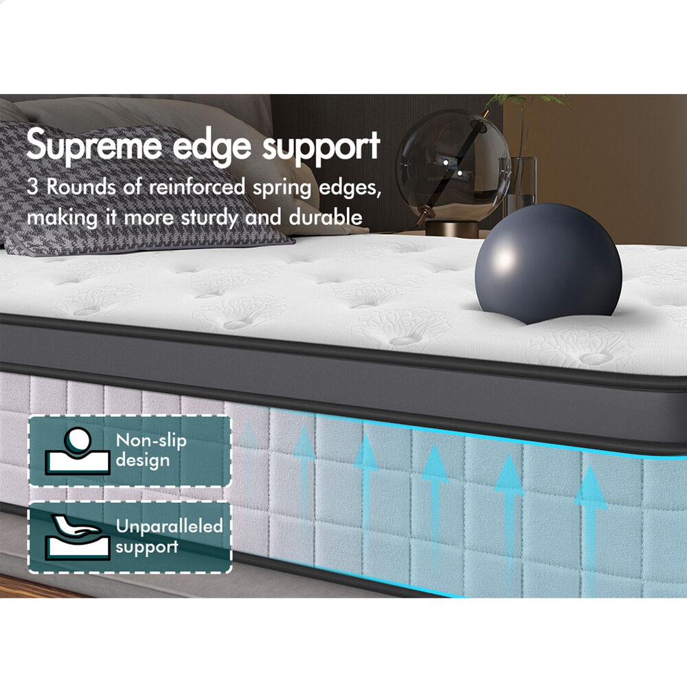 ALFORDSON Mattress 23CM King Bed Euro Top Spring Foam Bedding Medium Firm