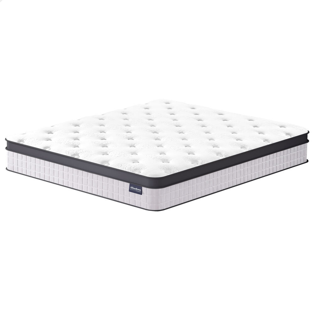 ALFORDSON Mattress 23CM King Bed Euro Top Spring Foam Bedding Medium Firm