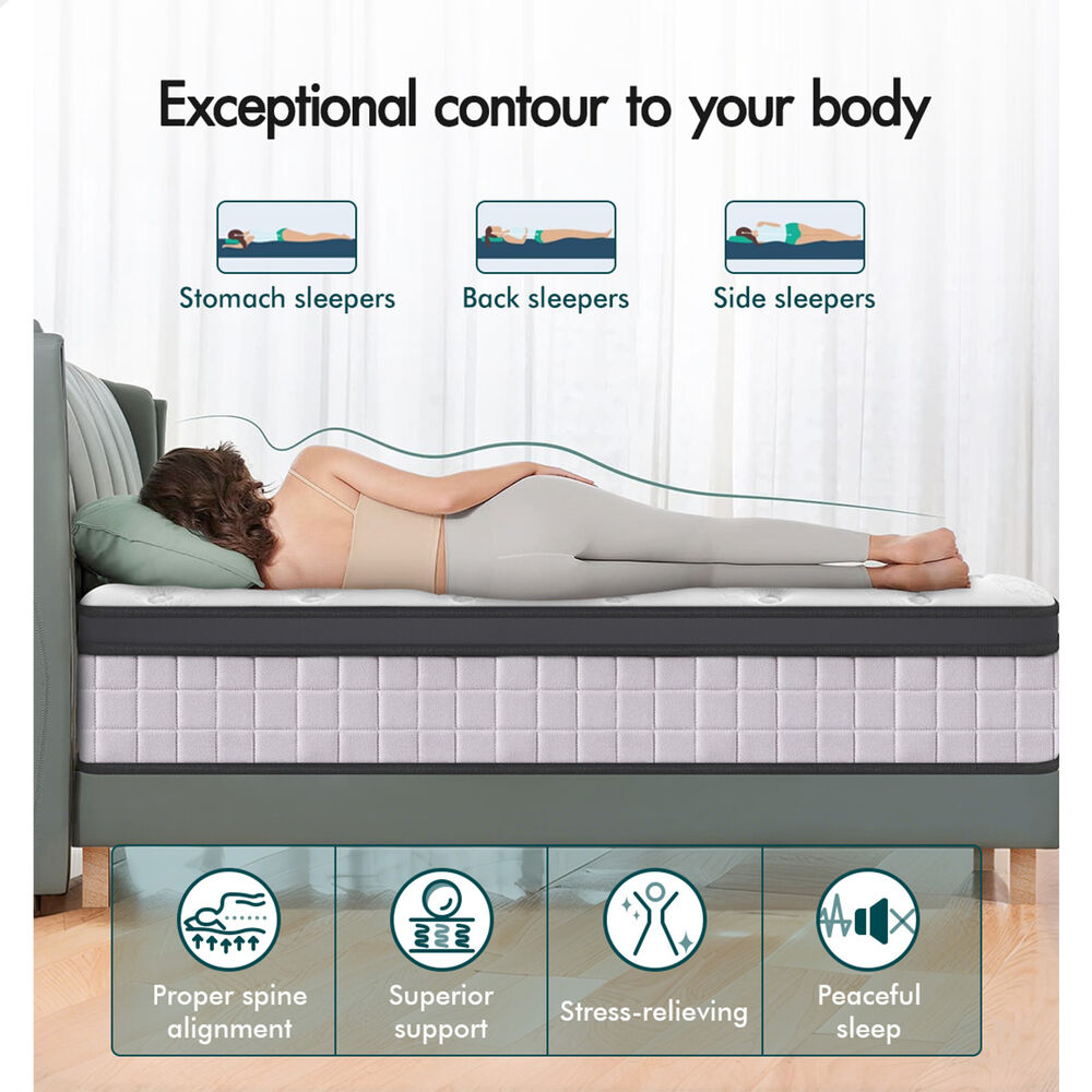 ALFORDSON Mattress 23CM King Bed Euro Top Spring Foam Bedding Medium Firm