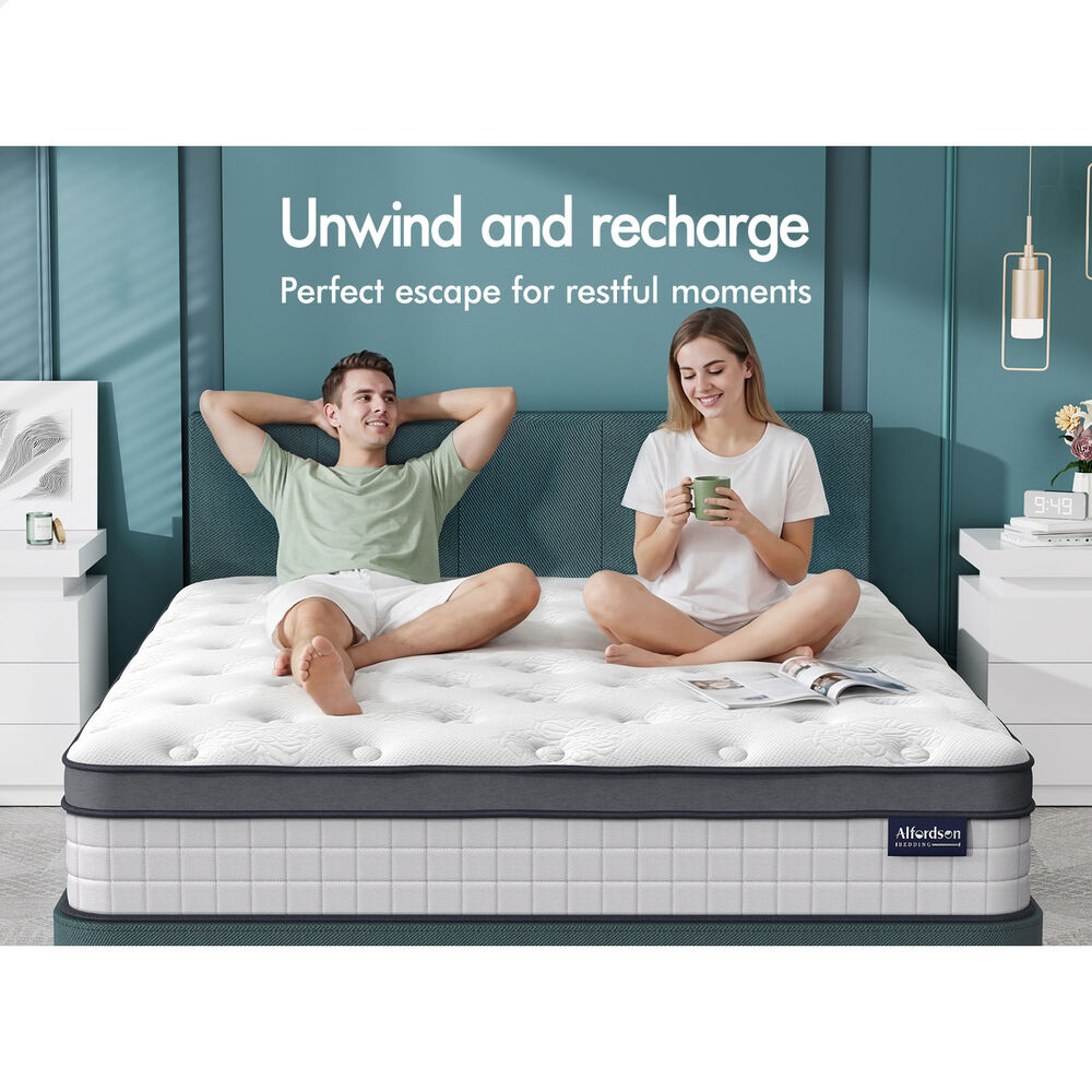 ALFORDSON Mattress 23CM Single Bed Euro Top Spring Foam Bedding Medium Firm