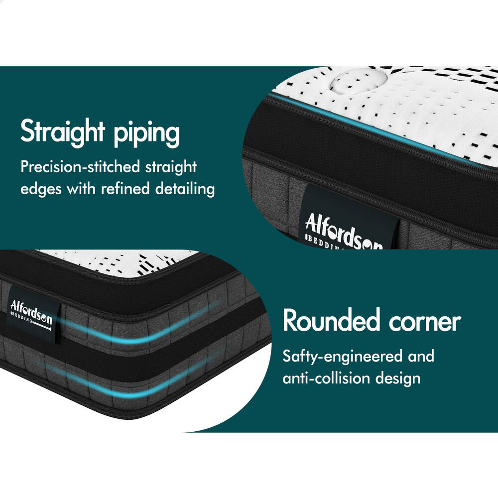 ALFORDSON Mattress Euro Top Double Bed Bonnell Spring Medium Firm Memory Foam