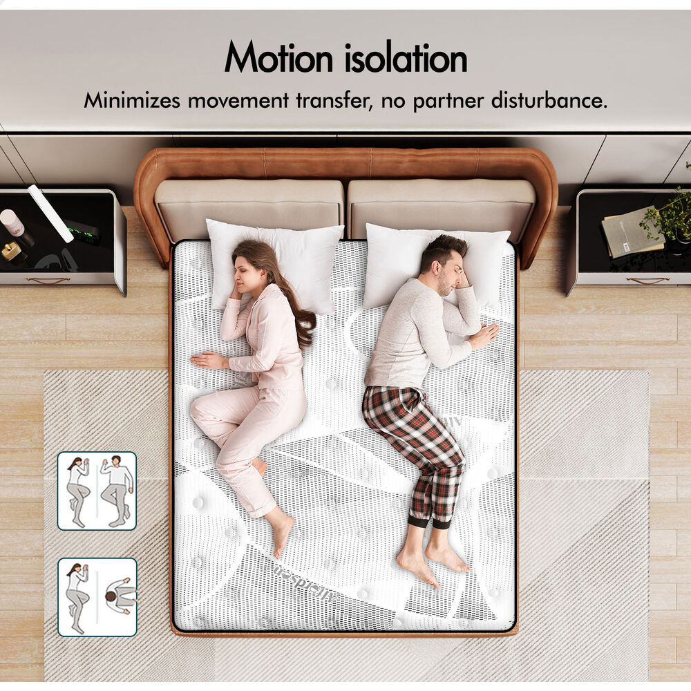 ALFORDSON Mattress King Euro Top Bonnell Spring Memory Foam 22cm Medium Firm