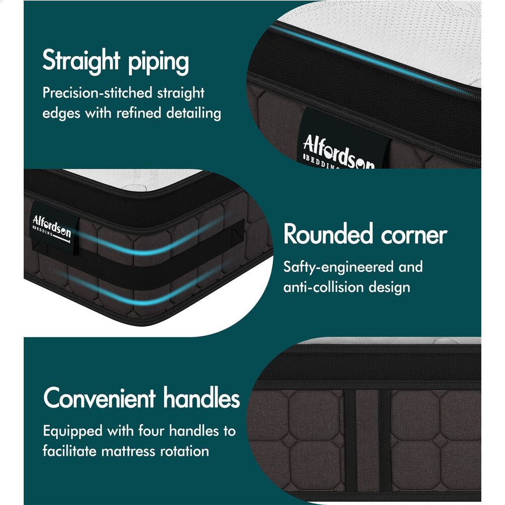 ALFORDSON Mattress King Single 26cm Bed Spring Double-Sided Euro Top Medium Firm