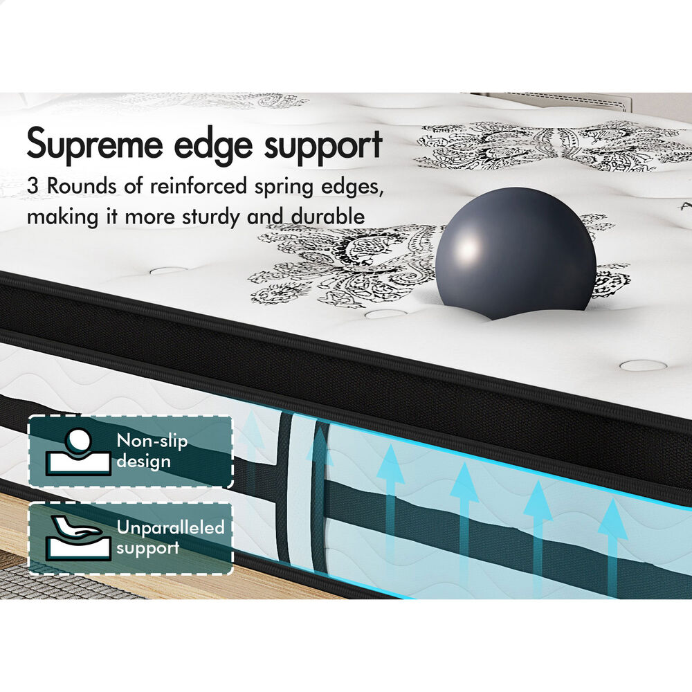 ALFORDSON Mattress Double Bed EuroTop 22CM Bonell Spring Memory Foam Medium Firm