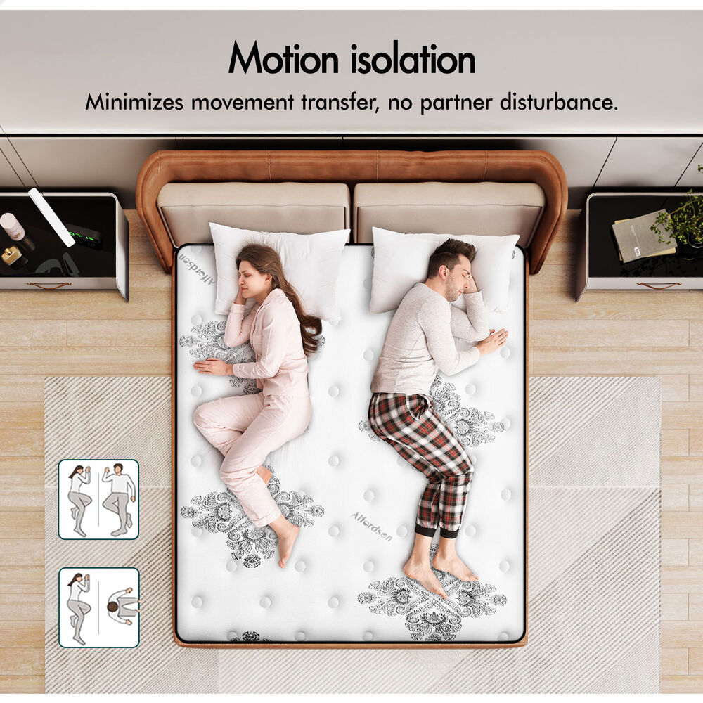 ALFORDSON Mattress Queen Bed 22CM Euro Top Bonell Spring Medium Firm Foam