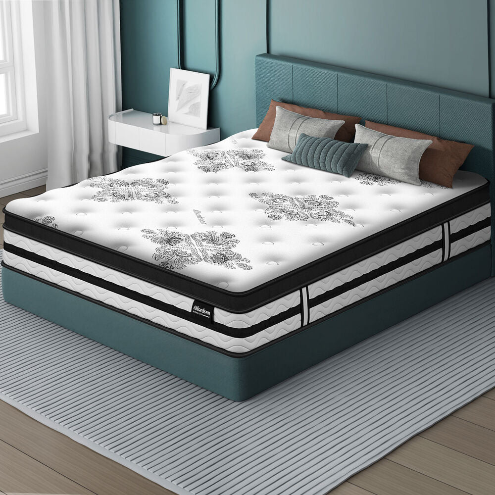 ALFORDSON Mattress Single Euro Top Bonnell Spring Foam Medium Firm Bed 22CM