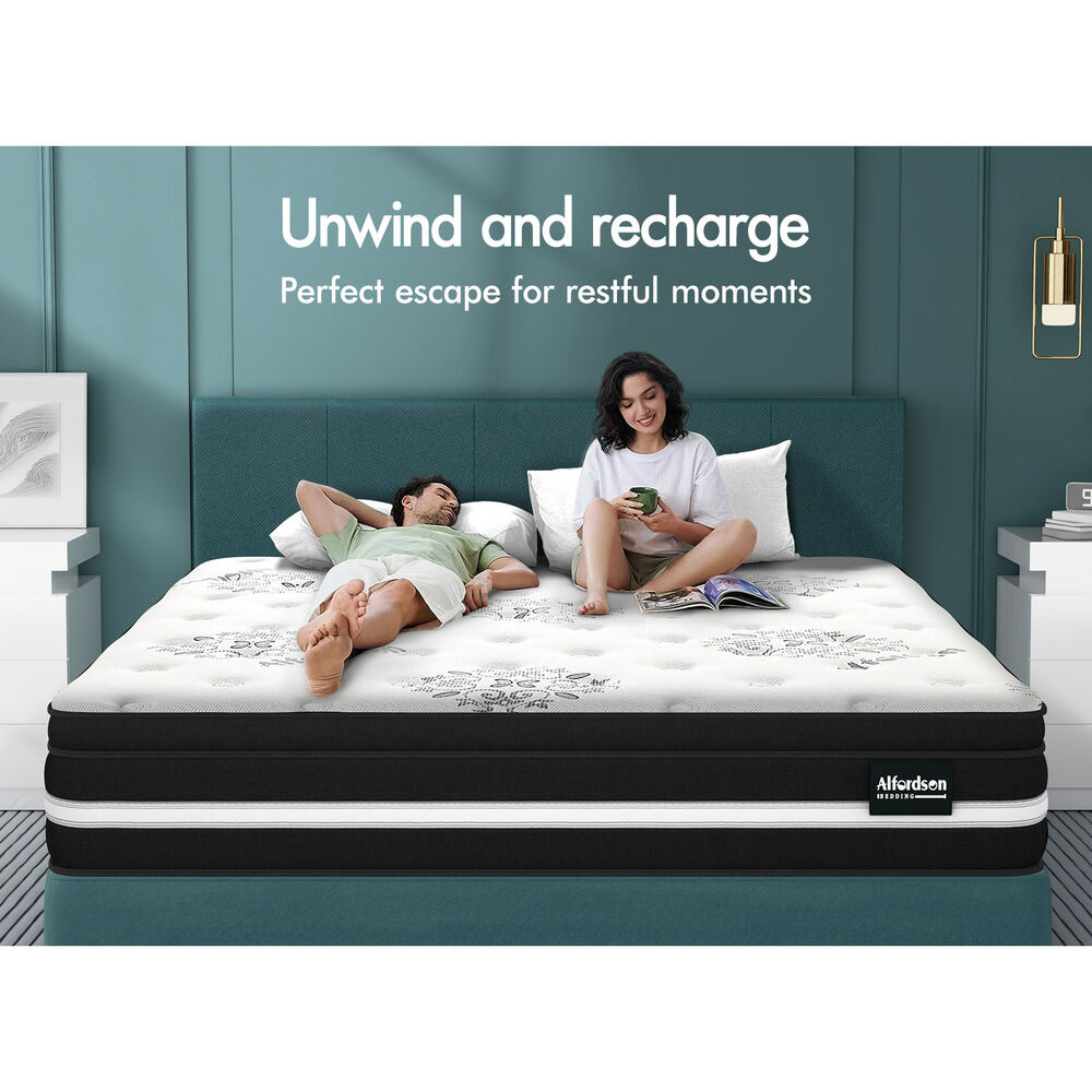 ALFORDSON Mattress Double Bed Euro Top 22CM Bonnell Spring Firm Memory Foam