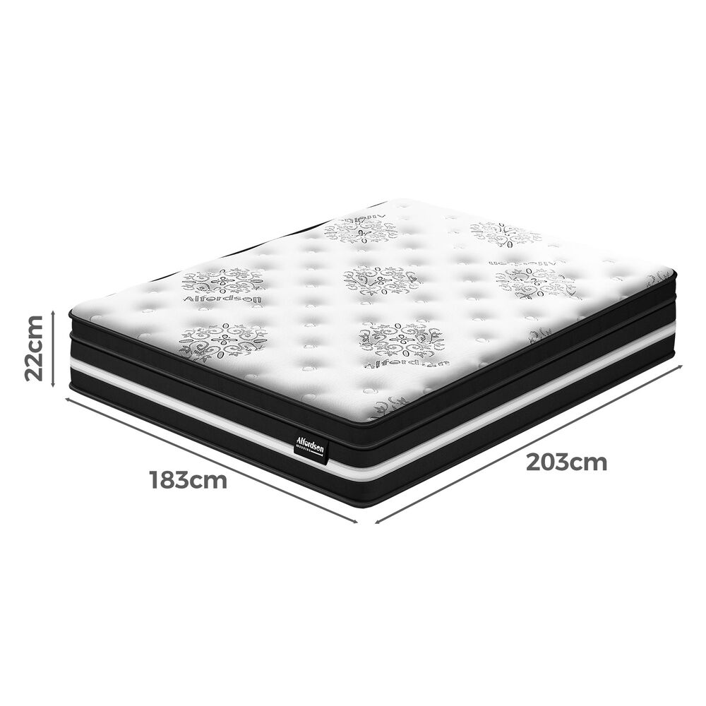 ALFORDSON Mattress King Bed Euro Top Bonnell Spring Foam 22CM Medium Firm