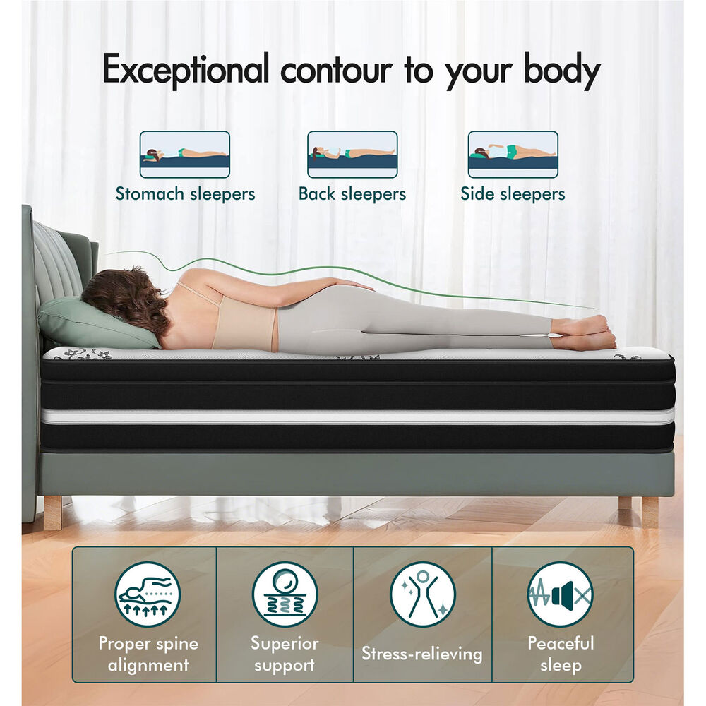 ALFORDSON Mattress 22CM Single Bed  Euro Top Bonnell Spring Foam Medium Firm