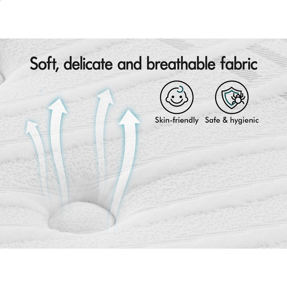 ALFORDSON Mattress Double Bed Euro Top Spring Foam Bedding 22CM Medium Firm
