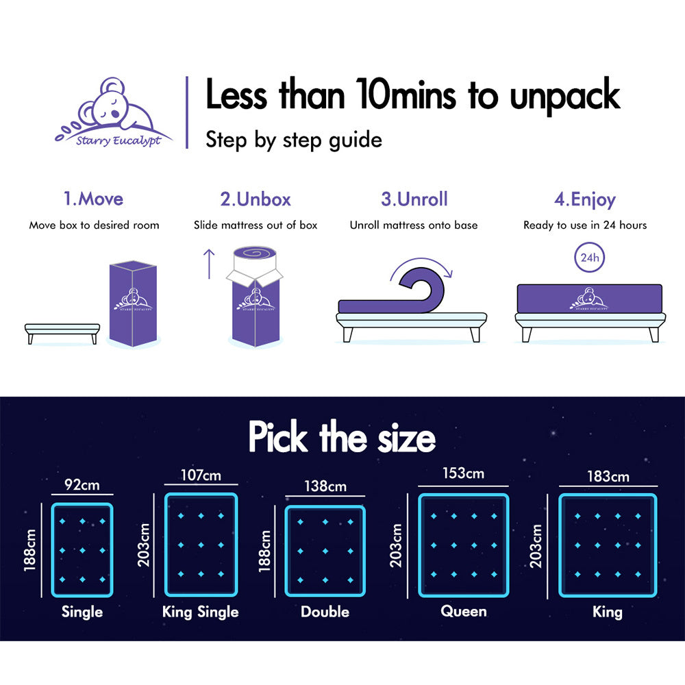 16cm Mattress STARRY EUCALYPT Tight top - King