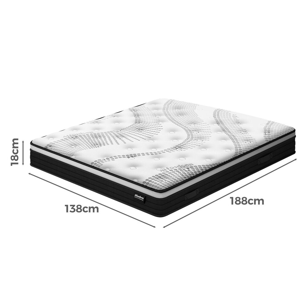 ALFORDSON Mattress Double Bed 18CM Euro Top Bonnell Spring Memory Foam Firm