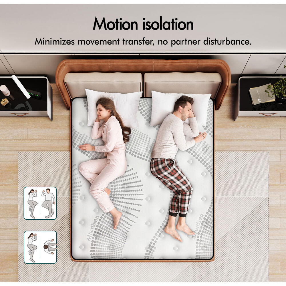 ALFORDSON Mattress Double Bed 18CM Euro Top Bonnell Spring Memory Foam Firm