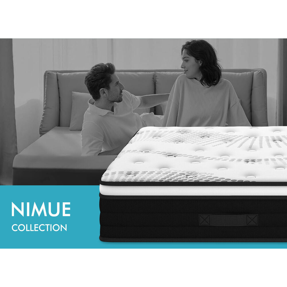 ALFORDSON Mattress King Euro Top Bonnell Spring Bed 18CM Memory Foam Firm