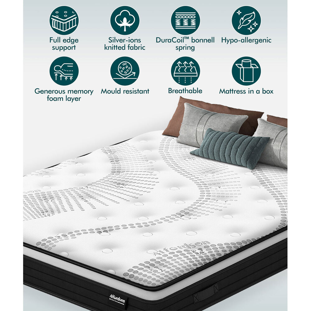 ALFORDSON Mattress 18CM Single Bed Euro Top Spring Foam Bedding Medium Firm